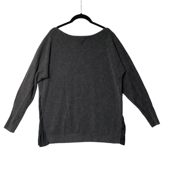 Banana Republic Nylon Wool Alpaca Blend Tunic Sweater Women Large Gray Round - Picture 1 of 5
